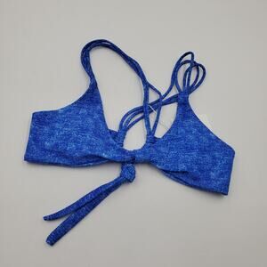 Zaful Blue Print Bikini Top Women's Size L